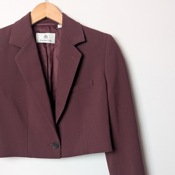 BABATON Arbus Blazer Crop Maroon Red Aritzia - Picture 12 of 16